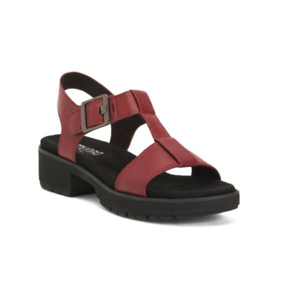 MUNRO  Mel Comfort Sandals, Red  Leather  Women Size 11 M   NEW  With Box